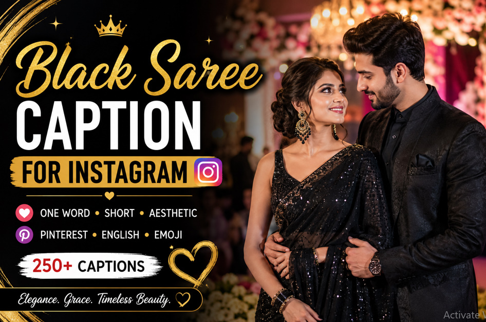 Black Saree Caption For Instagram