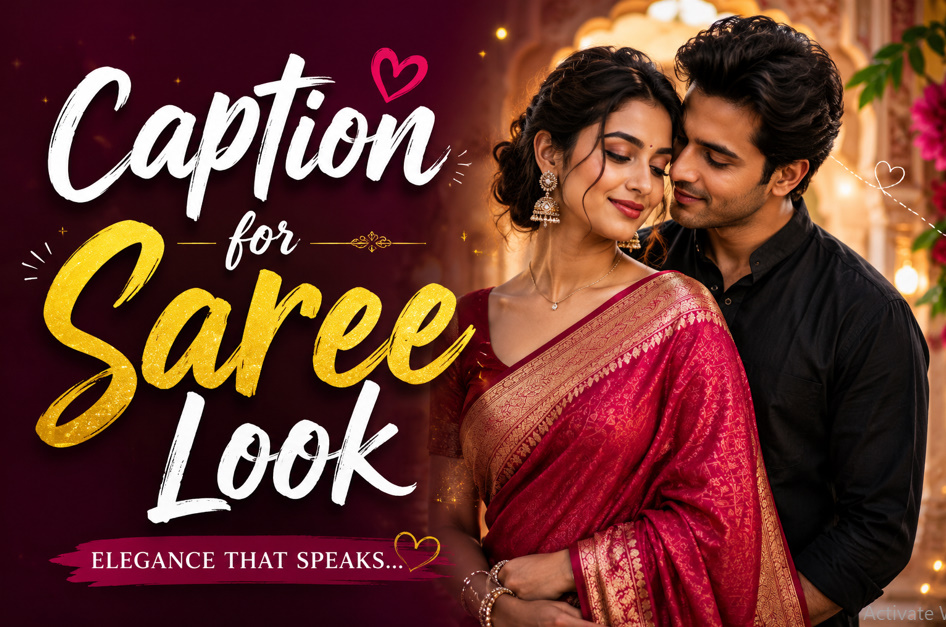 Caption for Saree Look