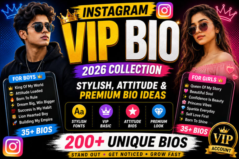 Instagram VIP Bio Stylish
