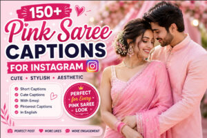 pink saree captions for instagram