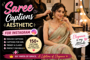 Saree Captions Aesthetic